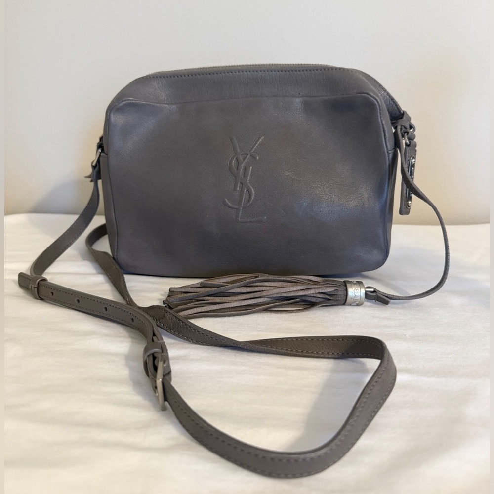 YSL Lou Monogram Camera Bag in Fog